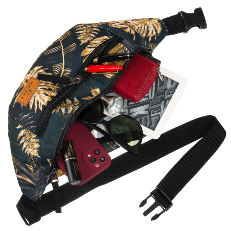 Priestranná dámska taška Fanny Pack s módnym vzorom