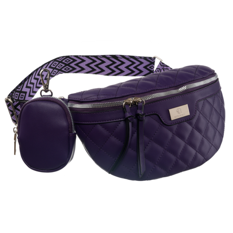 Elegantná dámska taška na opasok vo fialovej farbe + praktický doplnok