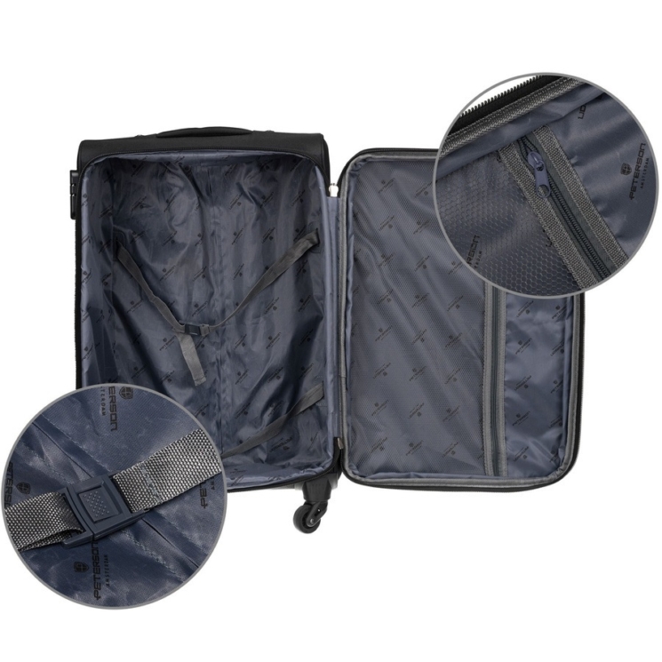 PETERSON Rozšíriteľný príručný Kufor 55 x 40 x 20/30 cm Veľkosť WIZZAIR
