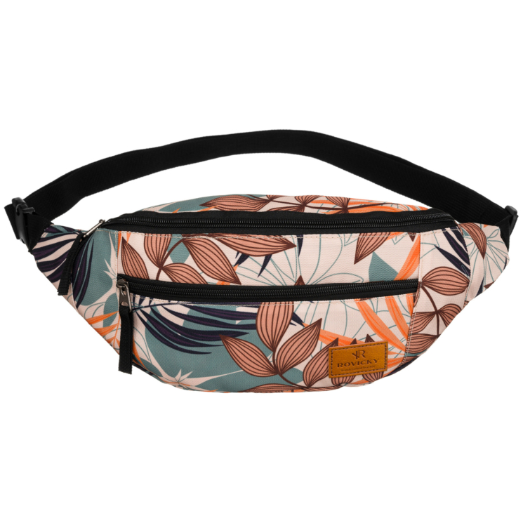 Priestranná dámska taška Fanny Pack s módnym vzorom