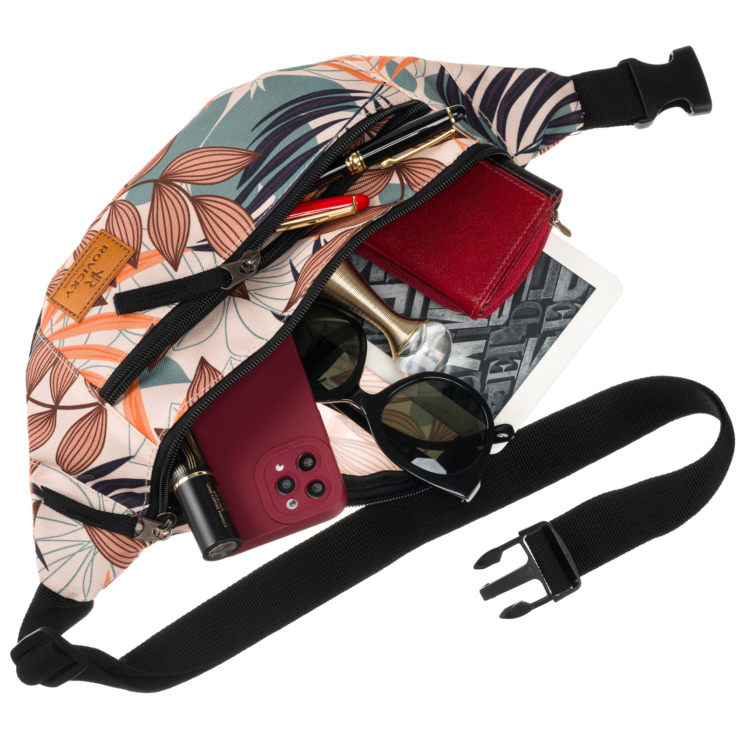 Priestranná dámska taška Fanny Pack s módnym vzorom