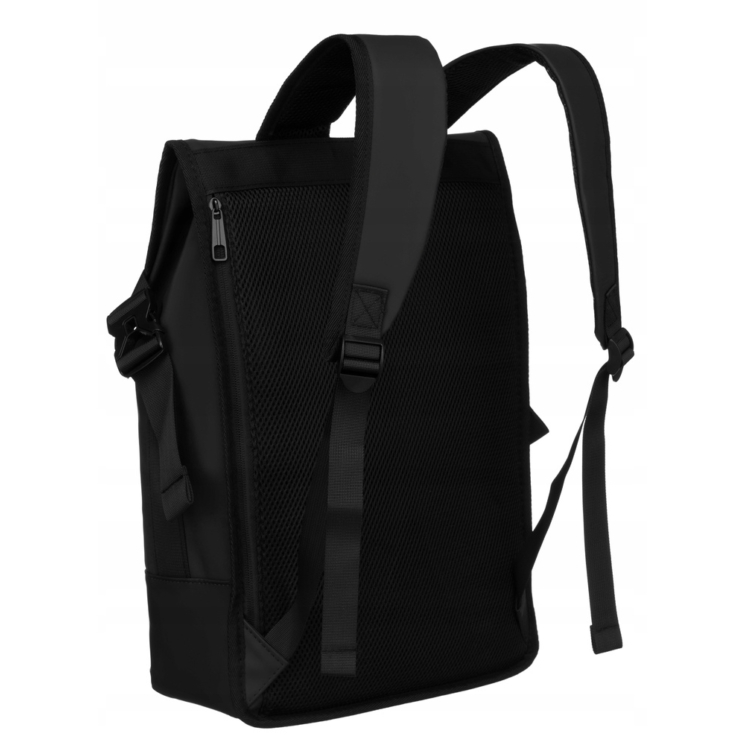 Vodotesný batoh na notebook s viacerými vreckami v čiernej farbe