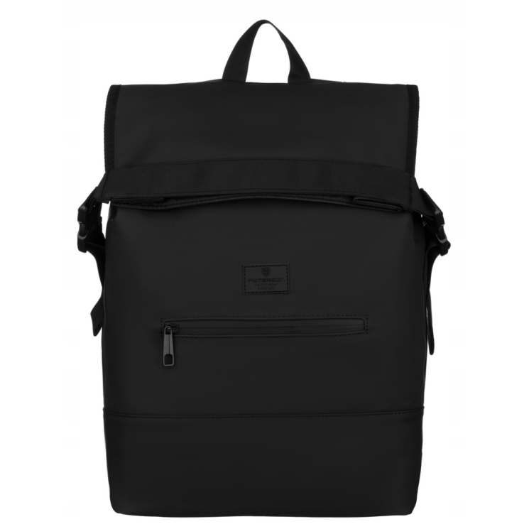 Vodotesný batoh na notebook s viacerými vreckami v čiernej farbe