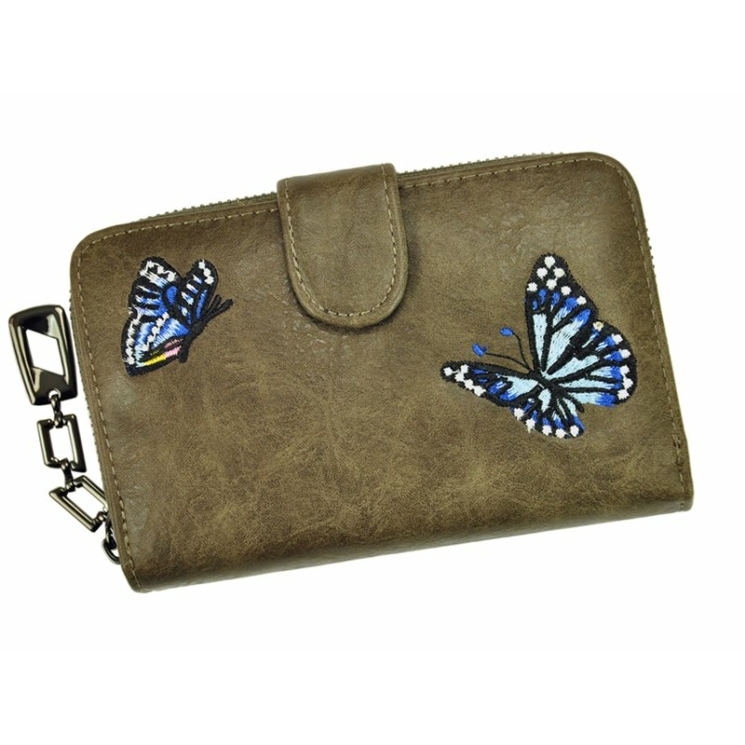Peňaženka Eslee Camel Leatherette + Genuine Leather