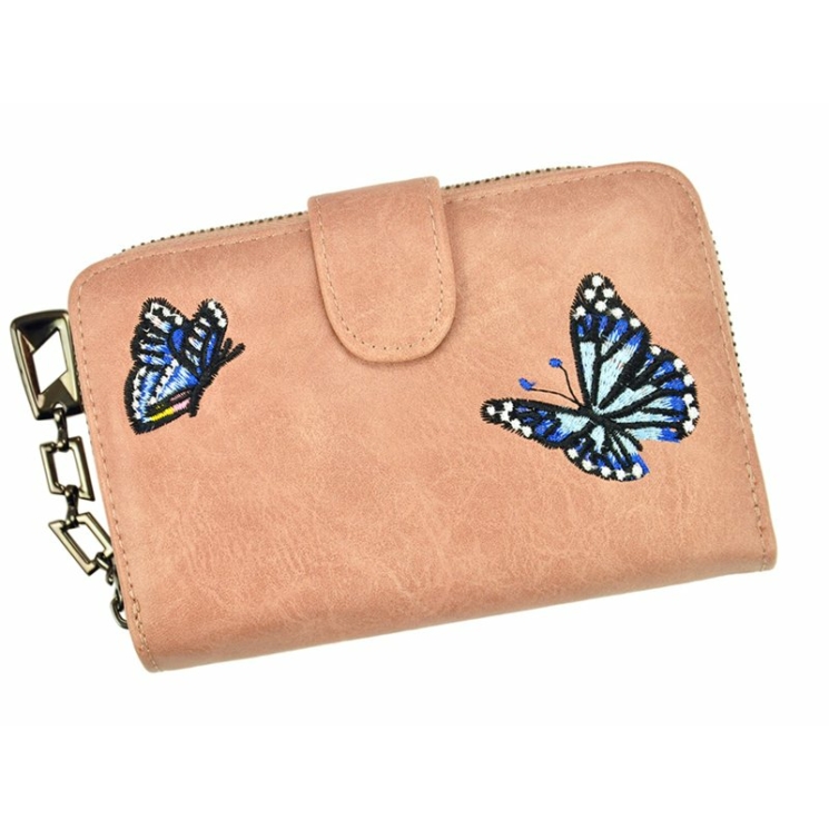 Peňaženka Eslee Camel Leatherette + Genuine Leather
