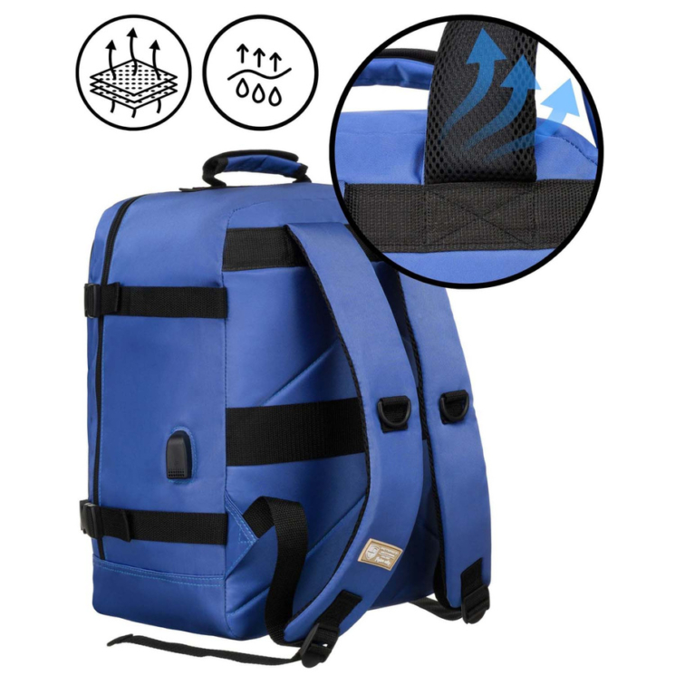 Peterson 3-funkčný priestranný cestovný batoh, WizzAir, veľkosť 40x30x20cm, s USB konektorom