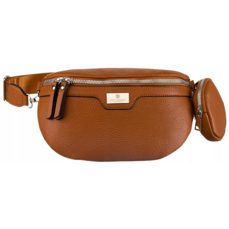 Elegantná dámska kabelka + praktický doplnok v koňakovej farbe