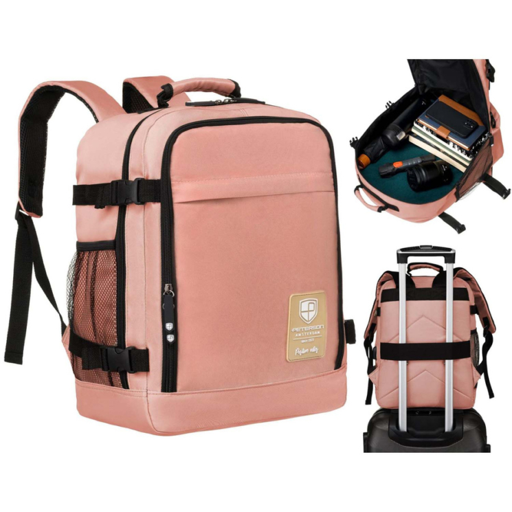 Peterson 3-funkčný priestranný cestovný batoh, WizzAir, veľkosť 40x30x20cm, s USB konektorom