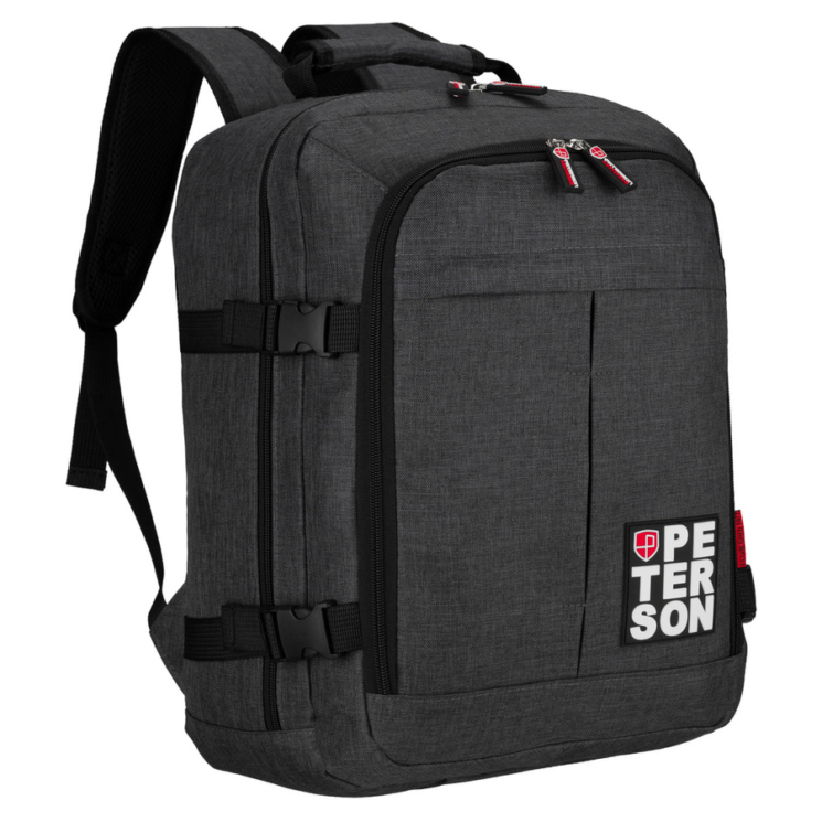 Vodotesný cestovný batoh Peterson s priehradkou na notebook, rozmery WizzAir 40 x 30 x 20 cm