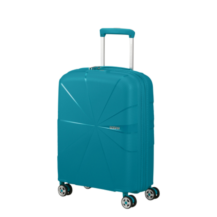American Tourister Starvibe Spinner Cabin Leather 55cm Light Blue 3 roky záruka