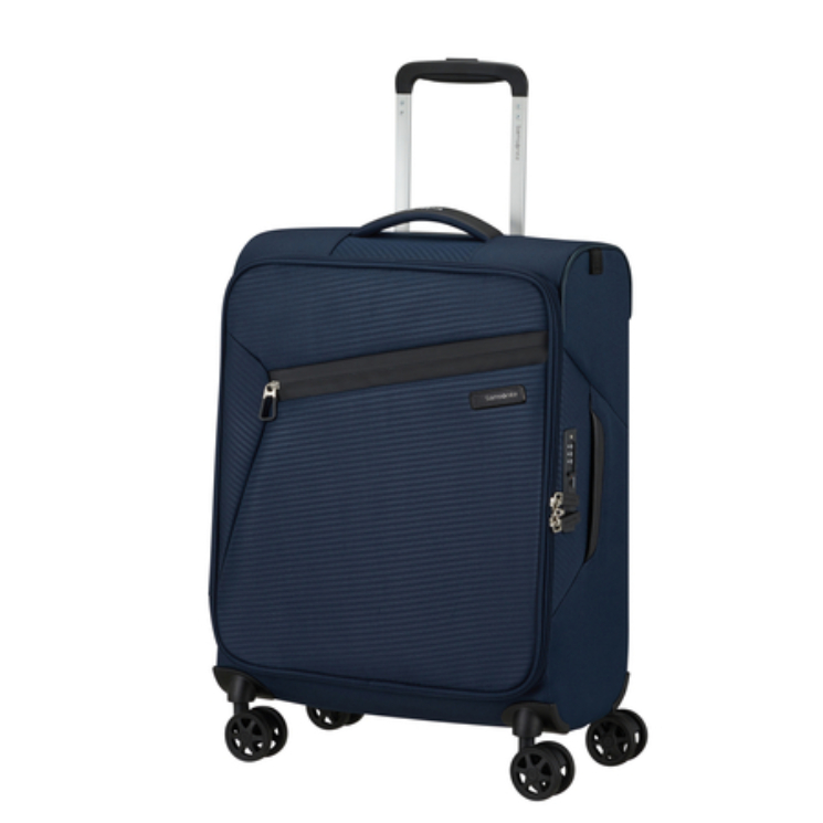 Litebeam Spinner Cabin Leather End 55 cm Záruka 5 rokov Tmavo modrá