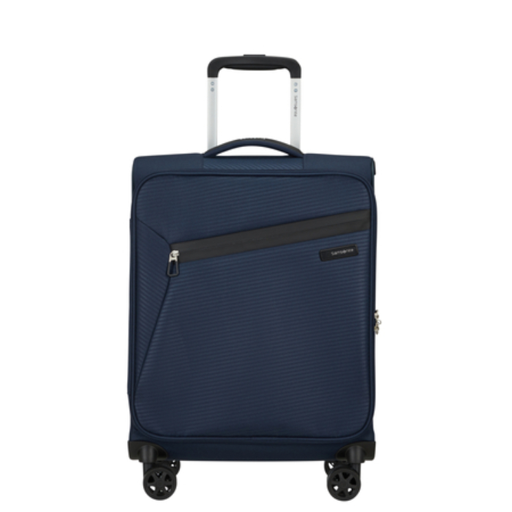 Litebeam Spinner Cabin Leather End 55 cm Záruka 5 rokov Tmavo modrá