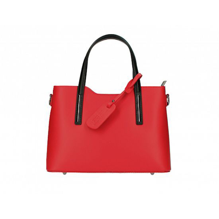 Dámska kabelka z pravej kože M9018 Red+Black