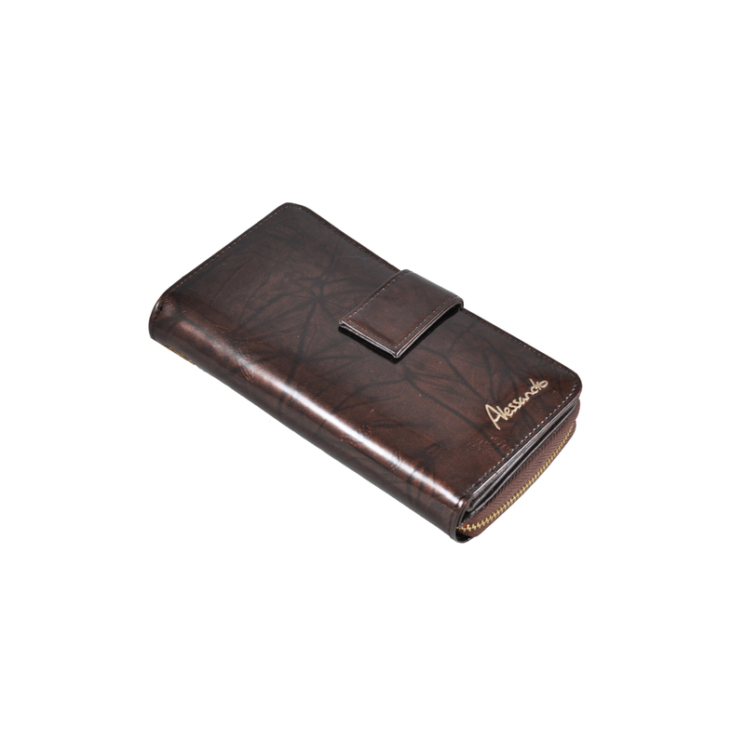 Lakovaná dámska kožená peňaženka 4317 Brown