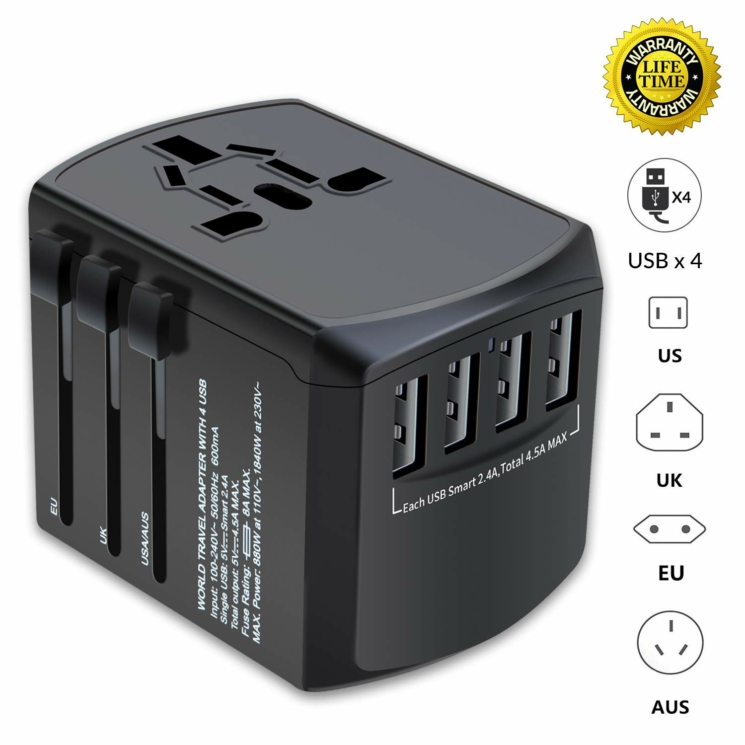 Cestovné príslušenstvo Svetový adaptér s nabíjačkou USB*