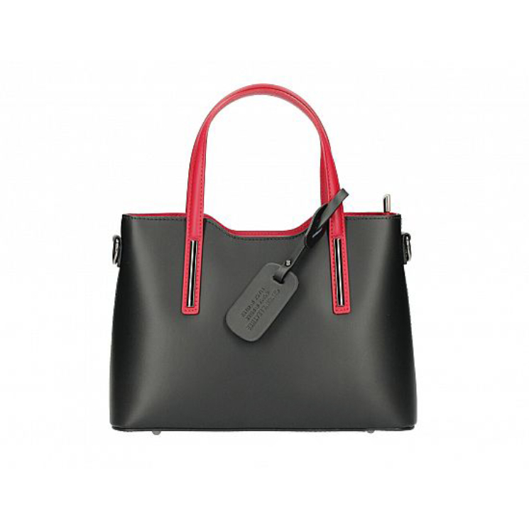 Dámska kabelka z pravej kože M9018 Black+Red