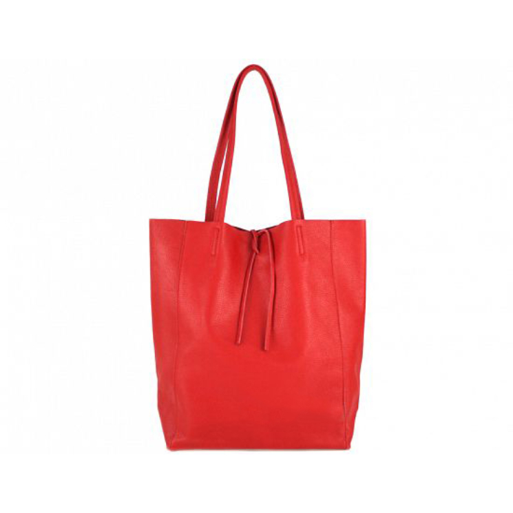 Dámska kabelka z pravej kože v červenej farbe