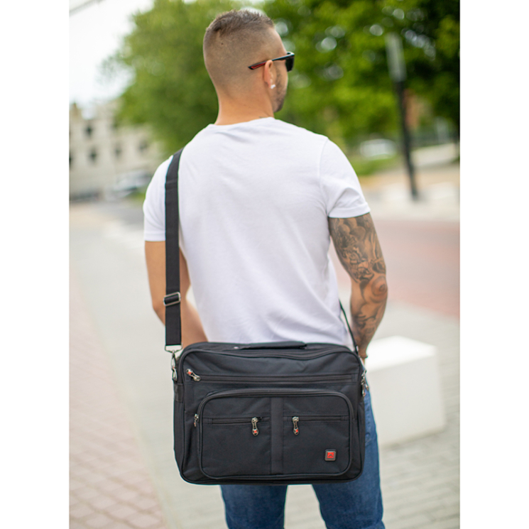 Pánska taška cez rameno AdventureR Black AT501-black