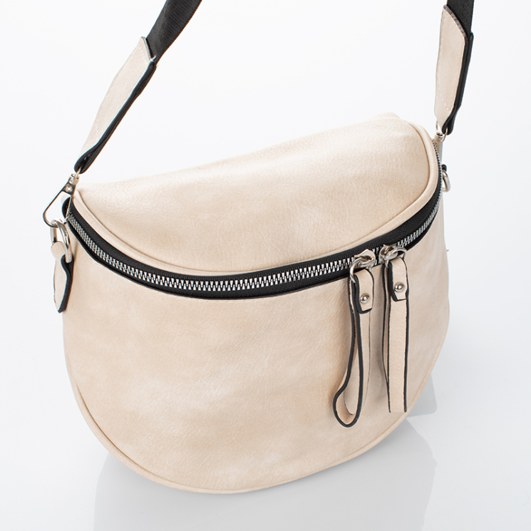 Keresztpántos női oldaltáska bézs színben 76201 beige