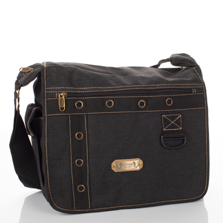 Plátenná bočná taška v čiernej farbe 60521-black