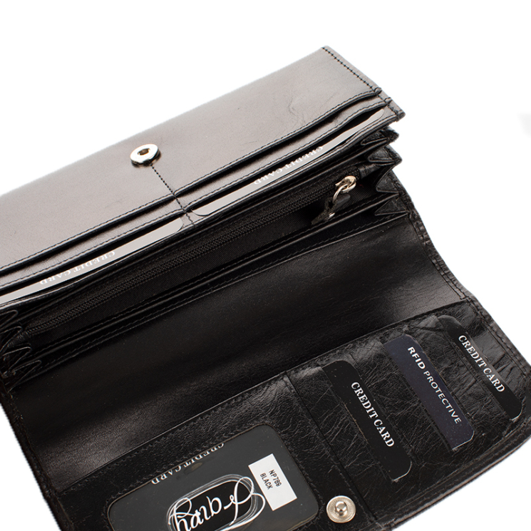 Fairy Crystal dámska peňaženka z pravej kože NP 789 Black s ochranou RFID