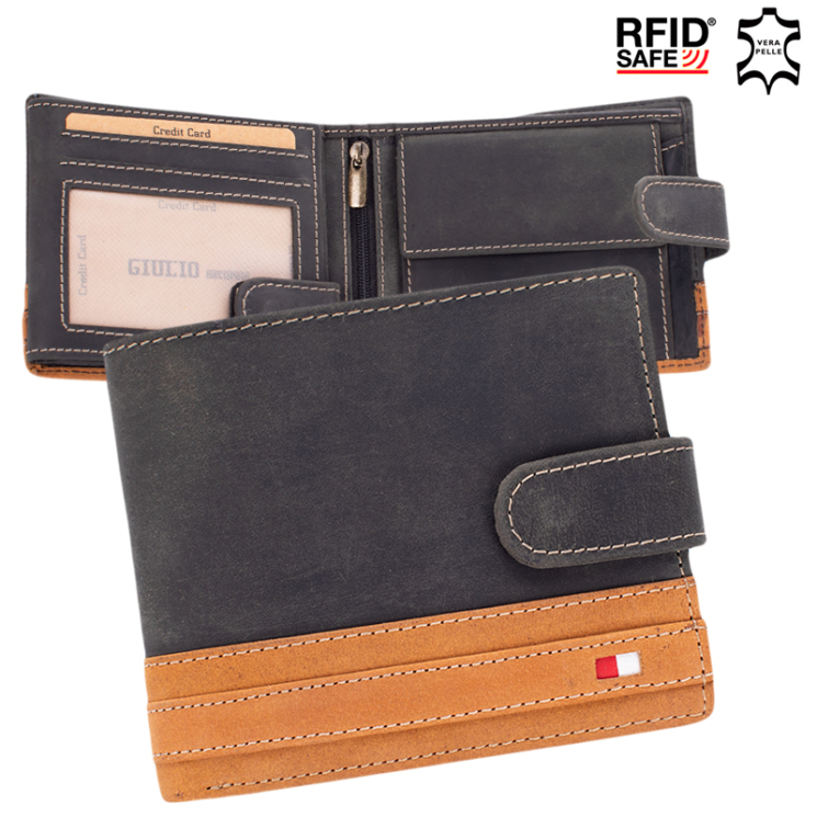 Kožená peňaženka Giulio Buffalo v darčekovej krabičke s RFID