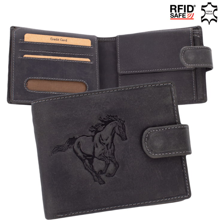 Giulio Rider peňaženka kožená čierna s RFID