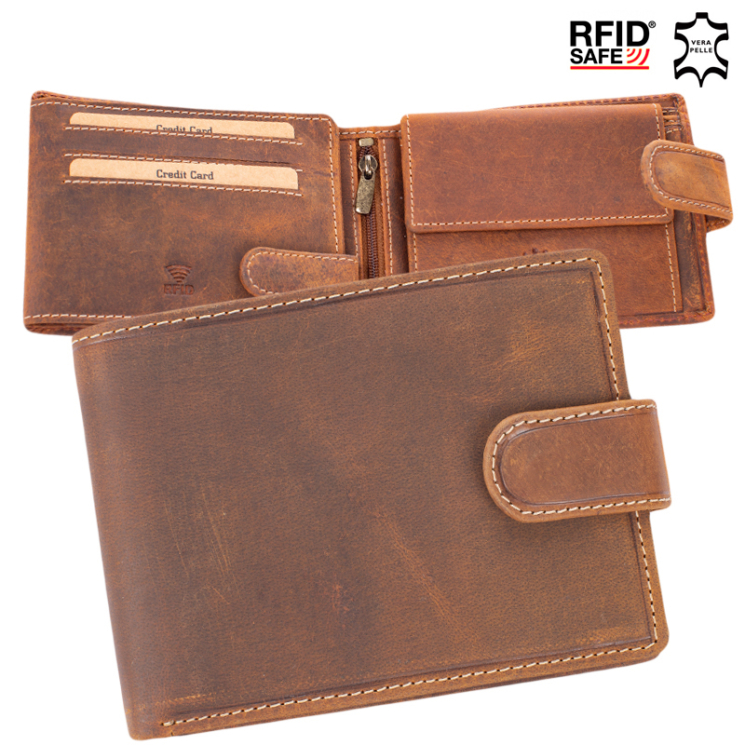 Kožená peňaženka Giulio Buffalo v darčekovej krabičke s RFID