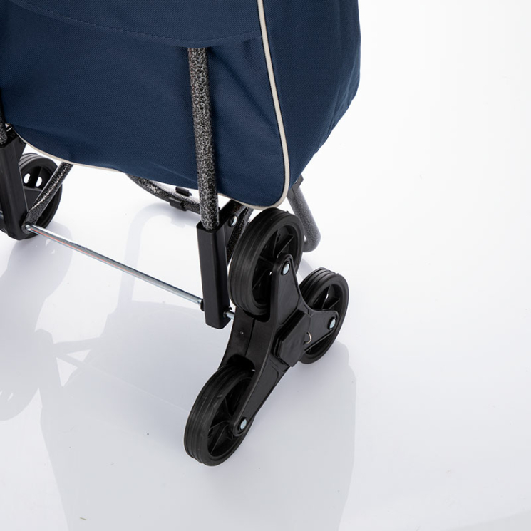 Schodiskový vozík Euroline s kolieskami v tmavomodrej farbe