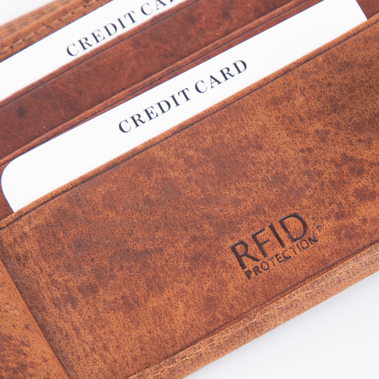 Poľovnícka peňaženka v koženej darčekovej krabičke so systémom RFID so vzorom jeleňa