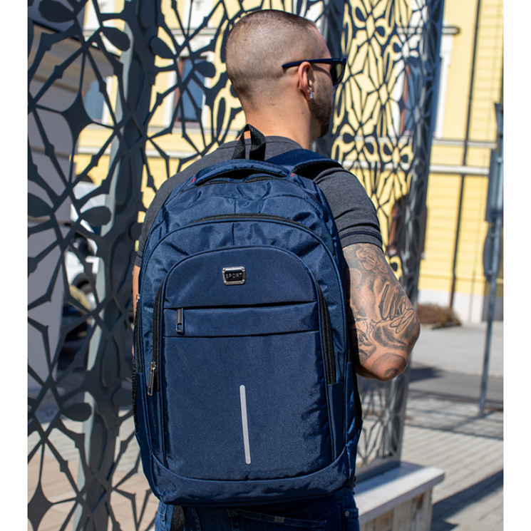  Batoh s držiakom na notebook v modrej farbe 8003-blue