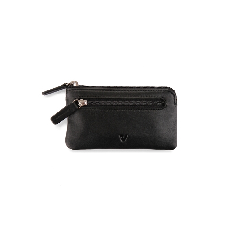 Kožená kľúčenka Roncato čierna R-2908 Black
