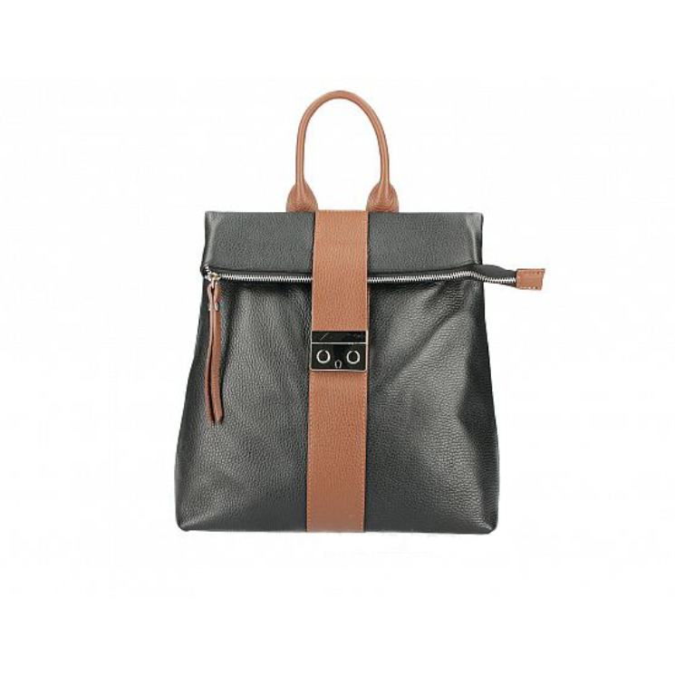 Dámsky batoh z pravej kože S7173 Black+Brown