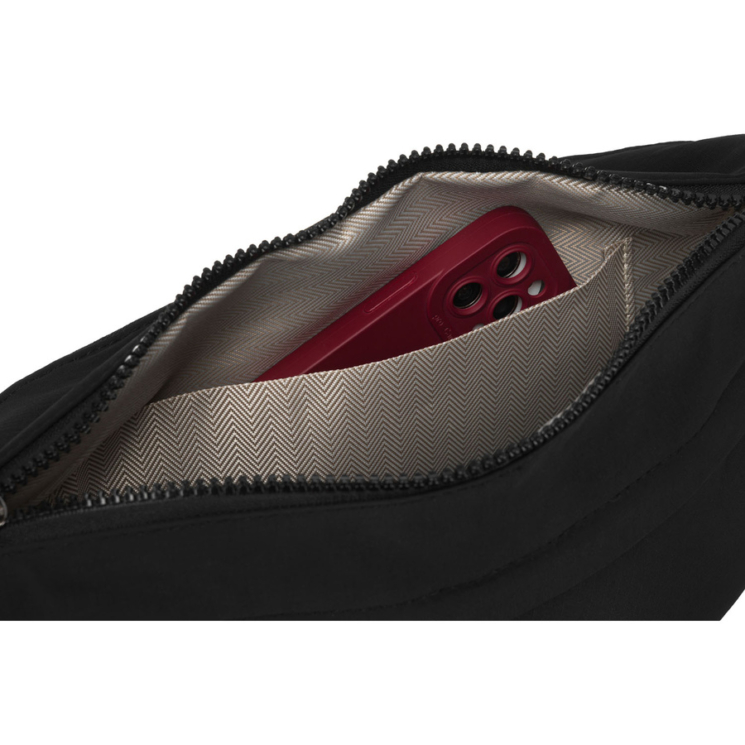 Priestranná dámska taška Fanny Pack/Bag v čiernej farbe