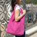 Dámska kabelka z pravej semišovej kože vo farbe Fuchsia