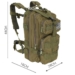 Vojenský turistický batoh v khaki farbe 30L