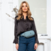 Priestranná dámska taška Fanny Pack vo farmerskej modrej farbe