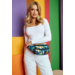 Priestranná dámska taška Fanny Pack s módnym vzorom