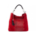 Talianska kabelka cez rameno z pravej kože pre ženy v červenej farbe